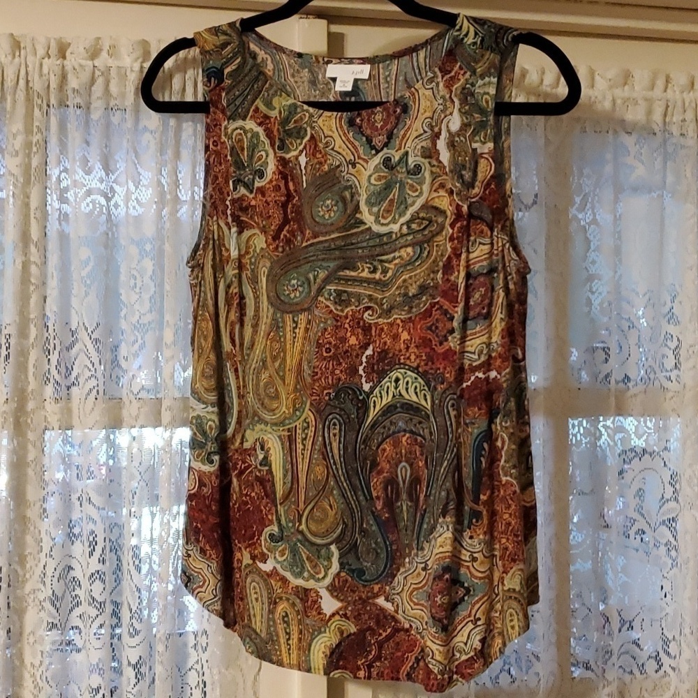 J. Jill Paisley Rayon Tank Size Medium Petite